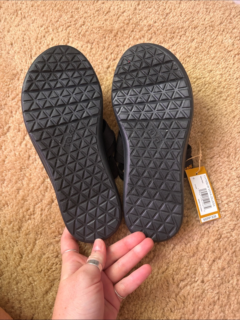 Teva Black Strappy Slide Sandals - Picture 2 of 4